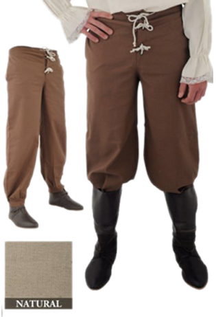 Medieval Pants with elastic band | Size L (36 Inch)  | Color natural 