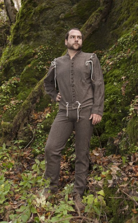 Codpiece Pants | 15th C. | Color maroon red 