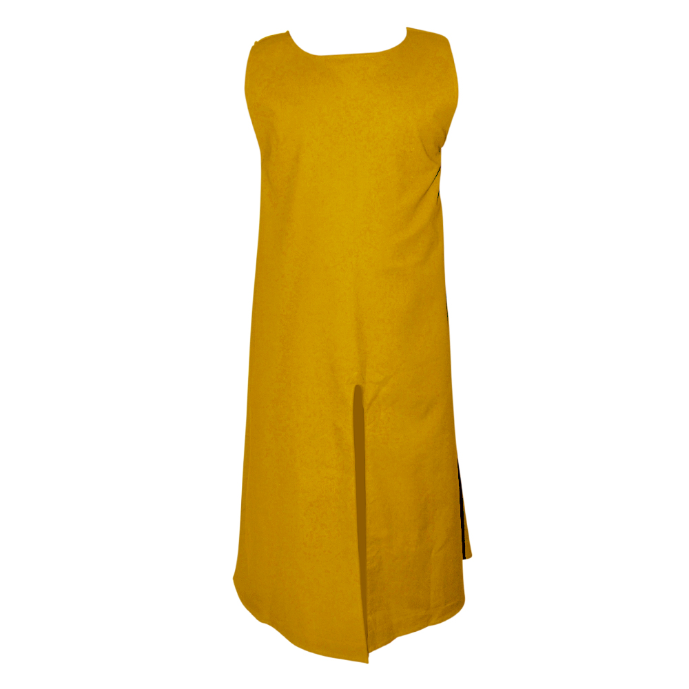 Long cut Surcoat with walking slit | Color yellow 