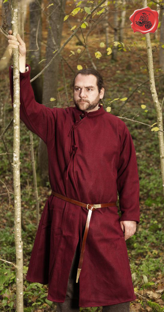 Frühmittelalter Mantel | 10. Jahrhundert | Größe XL | Farbe kastanienrot