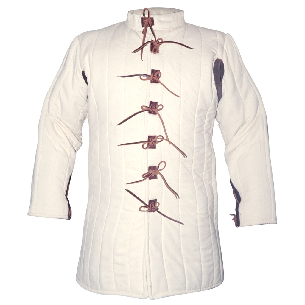 Gambeson mit Ledernesteln | 14.-15. Jh. | Größe M | Farbe natur
