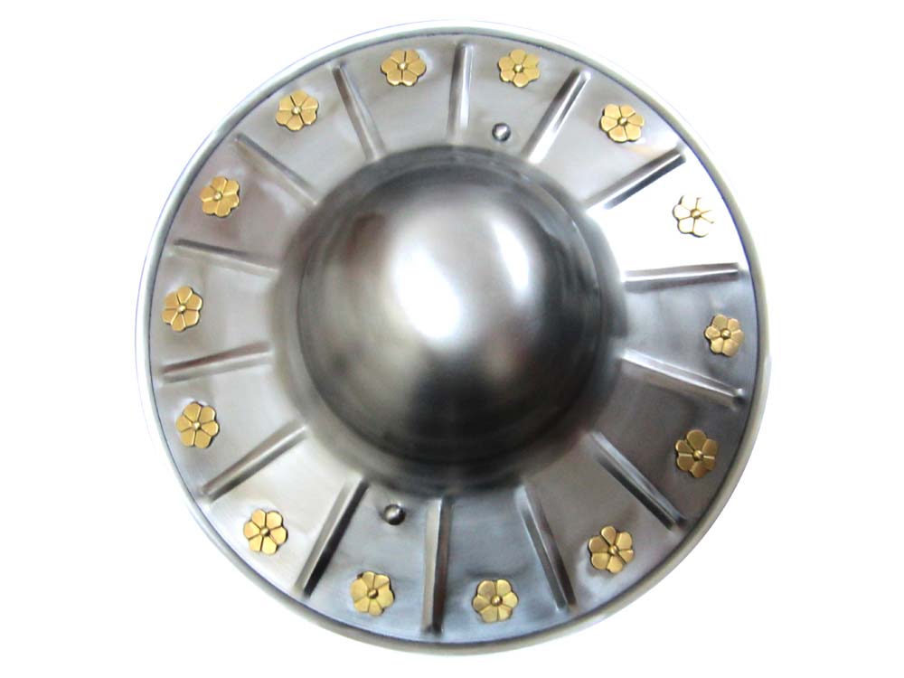 Renaissance Buckler with brass flowers | Diameter 38 cm 