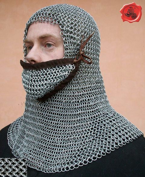 Kettenhaube mit Ventail (seitlich verschliessbar) | 8 mm Rundringe | gebogener Federstahl