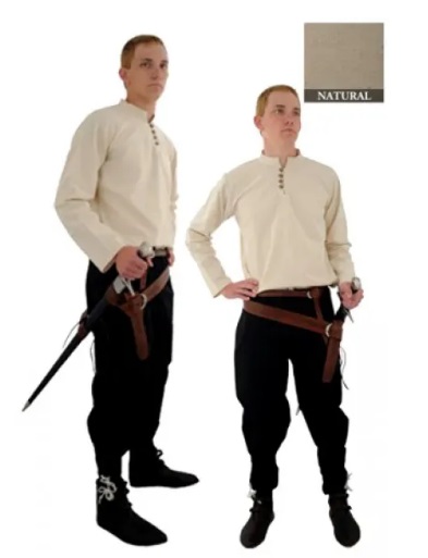 Hand woven medieval Cotton Shirt | Size XL | Color natural
