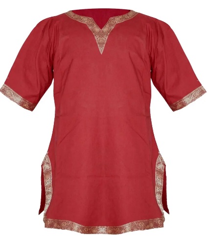 Short Cut Medieval Tunic | Size M | Color maroon red 