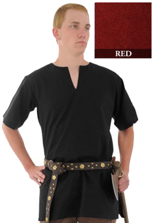 [SAY/CL/5005-L-R] Medieval Tunic | Size L | Color red