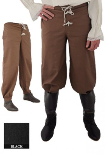 [SAY/CL/5010-B-34"] Medieval Pants with elastic band | Size M (34 Inch)  | Color black 