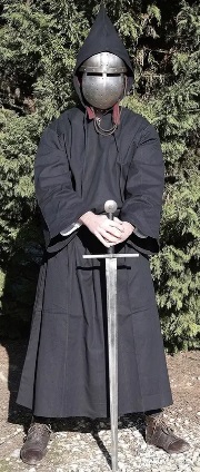 [SAY/CL/5052-S-B] Medieval Habit with hood | Size S | Color black 