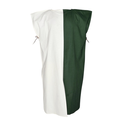 [SAY/CL/5054-WGREEN] Medieval Surcoat with Mi-Parti coloring | Color green/white