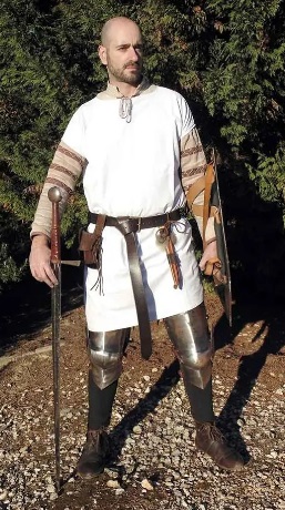 [SAY/CL/5057-XL-W] Medieval Half Sleeve Tunic | Size XL | Color white 