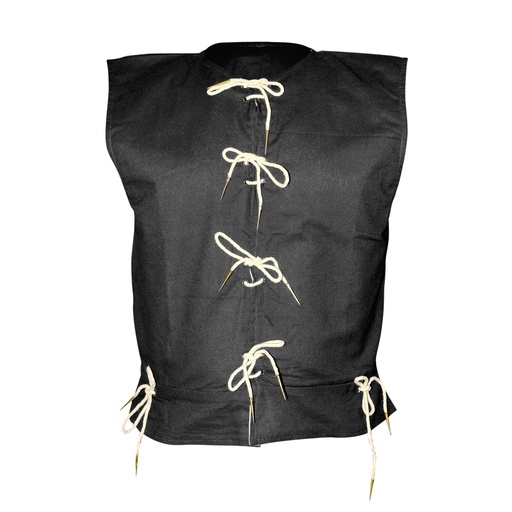 [SAY/CL/5058-XL-B] Medieval Vest with aiglet straps | Size XL | Color black 