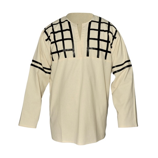[SAY/CL/5063-M-N] Medieval Shirt with leather decoration | Size M | Color natural 