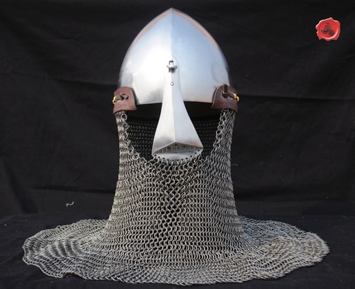 [GDFB/H/048-L-B] Bascinet with Aventail made from bent spring steel rings | 14th C. | Size L