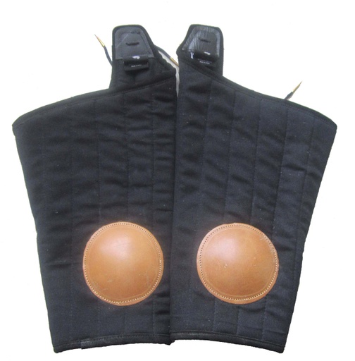 [GDFB/CL/012-XL-B] Diechlinge mit Kniekappen aus Leder | Größe XL | Farbe schwarz