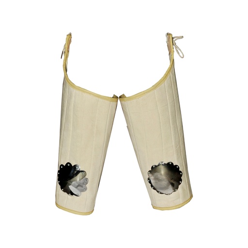 [GDFB/CL/014-M-N] Padded Legs with metal knee caps | Size M | Color natural