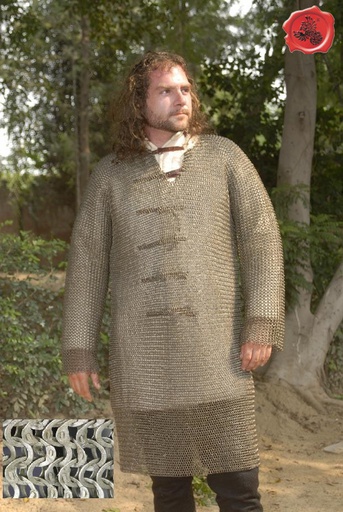 [8-60HK-8] Hauberk | Size XL (60 inch) | 8 mm Round Rings | fully riveted with Round Rivets