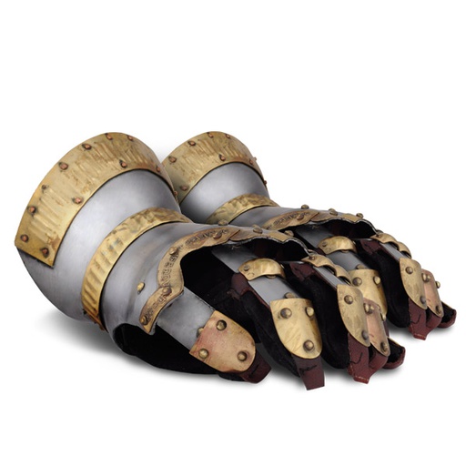 [GDFB/AS/002-G- M] Churburg Gauntlets | Size M | with brass decoration 