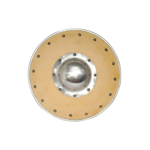 [GDFB/BK/001-15-IMP] Lederbezogener Buckler | Durchmesser 38 cm