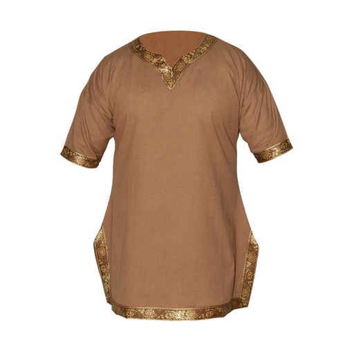 [SAY/AZG-1010-M-BR] Short Cut Medieval Tunic | Size M | Color natural brown 